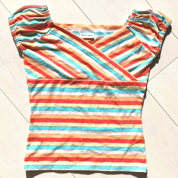 NWOT Short sleeve top ruched sleeves - Picture 1 of 3